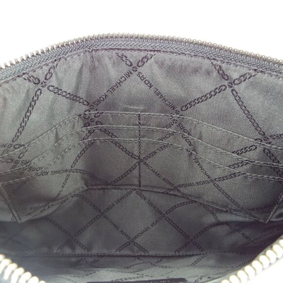 MICHAEL Michael Kors Jet Set Optic White Black Large Zip Pouch Wristlet Clutch - Picture 13 of 13